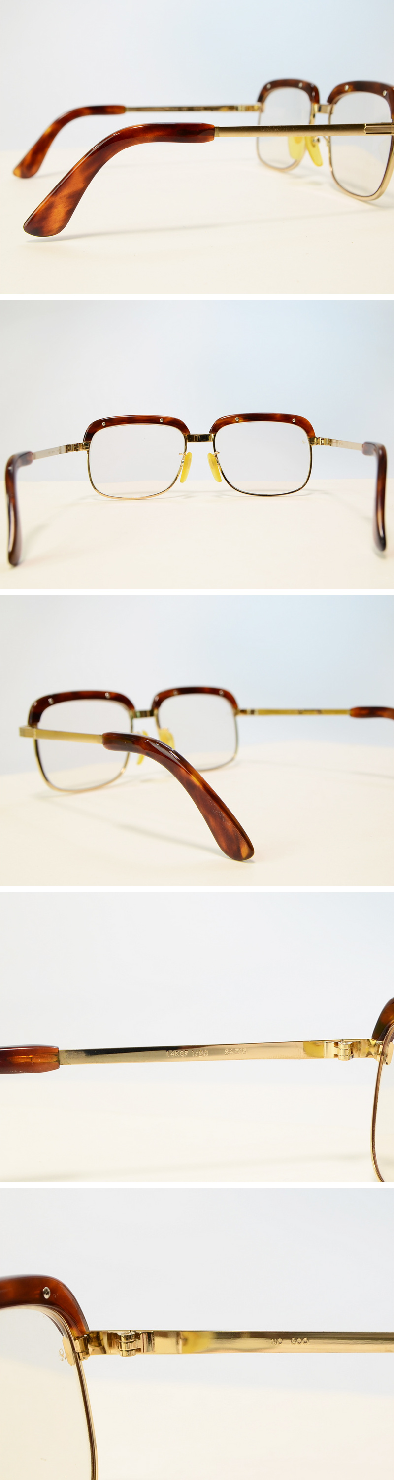 メンズ ブローライン べっ甲 14KGF 14金張 メガネ フレーム 本鼈甲